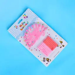 Happy Birthday Cake Candles Pink 0142
